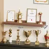 Estante de exhibición de pared de honor, estante recto de montaje en pared, estante de empresa para exhibir trofeos, certificados, medallas, estante de almacenamiento de montaje en pared