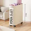 Estante de Almacenamiento para Equipo de Fitness de Piso para Interiores con Ruedas, Cesta de Almacenamiento para Esterilla de Yoga y Rodillo de Espuma, Cesta Organizadora para Raquetas de Tenis