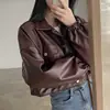 Vendido, me lo quedo Chaqueta holgada de cuero de alta calidad Ropa de abrigo Color castaño Talla única para todos Piel de conejo negra Cuero sintético