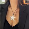 Collar con colgante de estrella de cinco puntas dulce y cool transfronterizo de Europa y Estados Unidos, personalidad retro exagerado, collar de estrella de mar para mujer al por mayor