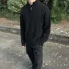 Tejido de punto con media cremallera para hombre, estilo perezoso de otoño e invierno, trenzado, retro americano, para jóvenes, pareja, capa base, tejido de punto