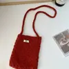 Bolsa Pequena de Tricô Coreana Transversal Versátil para Ombro Outono Inverno Diária Portátil Mini Bolsa para Celular