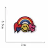 Nuevo Pegatina de Tela Bordada Combinación Arcoíris de Dibujos Animados Decoración para Ropa Bolsas Sombreros Parche de Tela Bordada Punto