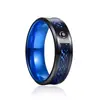 Anillo de Acero de Tungsteno con Patrón de Dragón Bicolor Tamaño Americano Estándar Anillo de Cerámica de Acero de Titanio Anillo de Titanio Dorado para Hombre Entrega Transfronteriza