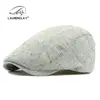 Estilo Nuevo de Primavera Simple Clásico Boinas de Lino Imitación Gorra de Béisbol Retro Británica Versátil Casual para Hombres y Mujeres