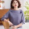 Blusa de tricô nova moda outono 2026 da mamãe, blusa de manga comprida para mulheres de meia-idade e idosas, adequada para quem tem 50 e poucos anos