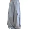 Pantalones de Trabajo Estilo Americano para Mujer, Nuevos Pantalones de Verano de Cintura Alta Adelgazantes de Pierna Ancha con Sensación Premium, Corte Holgado para Figuras Menudas, Pantalones Deportivos