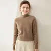 Suéter de Cachemira para Mujer Otoño/Invierno 2026 con Cuello Medio Alto, Diseño Versátil, Suéter de Punto de Lana como Capa Interior