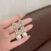 Pendientes de Trigo con Diamantes y Borlas de Perlas Estilo Coreano Nuevos Distintivos Moda de Nicho Elegantes de Gama Alta Joyería para Orejas Versátil