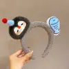 Faixas de Cabeça de Pelúcia Fofas de Desenho Animado, Faixas de Cabeça de Sapo e Porco, Faixas de Cabeça de Coelho, Grampos e Acessórios de Cabelo de Pinguim Doces e Adoráveis para Meninas