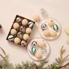 Conjunto de Bolas de Natal Aveludadas Caixa de Presente Bolas Transparentes Formato de Bola Enfeites de Árvore de Natal Lembrança de Natal Conjunto de Decoração 6cm
