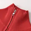 Z Cross Europa Estilo 2026 Nova Moda Temperamento Atacado Manga Longa Gola Alta Casual Zíper Tricô 9598009