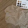 Colete de Tricô com Gola Polo Vazada Estilo Old Money para Mulheres, Peça de Sobrepor de Verão com Toque de Luxo, Deslumbrante e Único, Lindo Top Sem Mangas