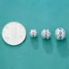 Cuentas Espaciadoras de Plata Pura 999 Cuentas Duras de Plata Estéreo Patrón de Loto Estéreo Cuentas Redondas Cuentas Espaciadoras Joyería de Plata DIY Cuerda Trenzada Accesorios para Ensartar Material