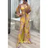 Vestido largo de manga larga plisado amarillo 2026, nuevo, casual y cómodo para mujer, transfronterizo, ropa de mujer de corte holgado europea y americana
