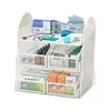 Prateleira de Armazenamento de Medicamentos para Mesa com Compartimentos em Camadas e Gaveta Deslizante Porta-Medicamentos Cesta para Remédios Caseiros e Suplementos de Saúde