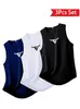 Camisa de Basquete Americana Masculina Secagem Rápida Estampada Roupa de Treino Verão Jersey Esportivo Top Sem Manga para Homem