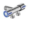 Válvula de ángulo de acero inoxidable, divisor de tres vías, una entrada dos salidas, control dual para inodoro y lavadora