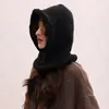 Gorro de Punto de Color Sólido Holgado para Mujer en Invierno, Moderno y a la Moda, Hace que la Cara Parezca Más Pequeña, Cálido y Protector de Orejas, Sombrero de Lana