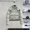 26 Nueva Chaqueta Acolchada LUlu de Cuatro Paneles Estilo Dulce y Suave con Capucha Desmontable Abrigo Cálido Corto Casual de Plumón de Pato Blanco