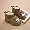 Zapatos de Niña Kt Cat Botas de Nieve de Felpa 2025 Invierno Nuevos Zapatos de Algodón Cálidos para Niñas Botas Cortas Birkenstock Zapatos de Invierno