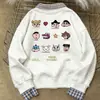 Sudadera con Estampado Divertido de Crayon Shin-Chan, Falsa Dos Piezas Cosida, Cuello Polo para Mujer, Otoño e Invierno 2025, Top Holgado Casual