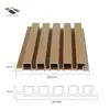 Panel de Pared Rejilla de Madera-Plástico Coextruido ASA 201mm Anticorrosión Impermeable Panel de Pared Exterior Rayas en Relieve Decoración de Pared de Fondo para Exteriores