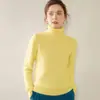 Suéter de Cachemira de Cuello Alto para Mujer, Otoño e Invierno Engrosado Color Sólido Cuello Solapa Jersey de Lana, Camisa Base Holgada Adelgazante