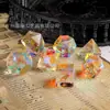 Juego de Dungeons & Dragons Barbilla 7 Piezas Traje Espejo Magia Palabra Dorada Dados Poliédricos de Cristal RPG DND