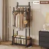 Tendedero de Ropa de Doble Barra, Perchero de Ropa de Gran Capacidad, Tendedero de Ropa Pequeño Simple de Pie para Dormitorio, Perchero de Ropa y Sombrero para Dormitorio