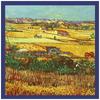 60cm nuevo campo de cosecha de Van Gogh mujeres estampado decorativo cuadrado pequeño pañuelo bufanda pañuelo pequeño bufanda al por mayor