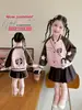 Abrigo de Otoño para Niñas Nueva Chaqueta de Cuero con Estampado de Dibujos Animados 2026 Otoño Estilo Coreano Casual Chaqueta de Cuero PU para Bebés Niñas