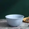 Tazón Redondo para Fideos Instantáneos de Paja de Trigo 17cm Tazón de Arroz para el Hogar Japonés Dormitorio de Estudiantes Tazón Anti-Caídas para Sopa Tazón para Ramen