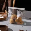 Saco de embalagem para pão de forma totalmente transparente com arame de borda enrolada, saco auto-selante para torradas, saco de selagem para alimentos croissant mochi