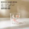 Sakura RoomTaza de Vidrio de Borosilicato Transparente con Estampado Fresco de Primavera y Verano para Café, Postre, Jugo