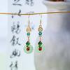 Aretes Aguja de Plata Estilo Nacional Estilo Chino Nuevo Diamante Hebilla de Seguridad Estilo Chino Xiangyun Estilo Palacio Accesorios Hanfu Aretes para Mujer