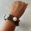 Pulsera de Madera Geométrica Multifacética Estilo Étnico Retro Transfronterizo Yongge Jewelry con Perlas de Imitación Incrustadas Diseñadas