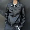 Chaqueta de cuero bordada estilo retro americano para hombre, nuevo modelo primavera/otoño, chaqueta corta de cuero texturizada de alta calidad