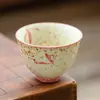 Taza de Té Pequeña de Cerámica Firestone Red Orchid para Uso en Casa, Taza Personal de Gama Alta, Exquisita Taza de Té para Uso Individual