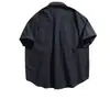 Camisa Japonesa Retro de Manga Corta para Hombre 2024 Verano Moderna Versátil para Exteriores Casual Chaqueta Juvenil