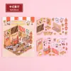 Pegatinas de paisajismo lindas y creativas material para diario de chicas pegatinas diy cabaña 3d escena miniatura