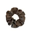 Scrunchie Retro a Cuadros de Alta Gama para Otoño e Invierno para Mujer, Elástico Elegante Estilo Coreano, Accesorio para el Cabello de Doble Capa Estilo Perezoso de Celebridad de Internet