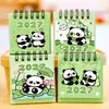 Calendario de Escritorio Mini Panda 2027 Adorno de Escritorio de Dibujos Animados Calendario Portátil para Estudiantes Planificador Papelería Pequeña Linda