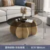 Mesa de Centro de Cristal, Mesa Moderna de Lujo Ligero para Sala de Estar, para Apartamentos Pequeños, Mesa Redonda Sencilla de Moda Estilo Ins, Minimalista
