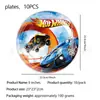 Fresco Temática de Carreras Hot Wheels Hot Wheels Cumpleaños de Niño Vajilla Desechable para Fiesta Mantel Servilleta Decoración