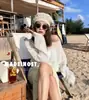 Verano Nuevo Estilo Japonés Ins Estilo Vacaciones en la Playa Versátil Simple Calado Ligero Semitransparente Manga Larga Tejido Top para Mujer