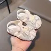 Novos Sapatos de Verão para Bebês Meninas de 0-3 Anos, Sandálias de Princesa com Laço, Solado Macio, Sapatos Antiderrapantes para Crianças Pequenas Atacado