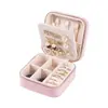 Caja de joyería a prueba de polvo para almacenamiento de aretes, collares, accesorios de anillo, caja de almacenamiento portátil, estante de joyería al por mayor Viaje