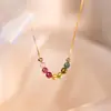 Collar de Turmalina de Piedra Natural Lujo Ligero Nicho Color Libre Cadena para Clavícula Simple para Mujer Joyería de Collar Dopamina de Gama Alta