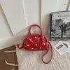 Mini Bolsa de Bolinhas Vermelhas para Mulheres 2026 Novo Estilo Bolsa de Mão de Luxo para o Dia a Dia Bolsa de Bowling Bolsa Transversal para Celular